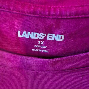 Lands End FUSCHIA tshirt SZ 3X
